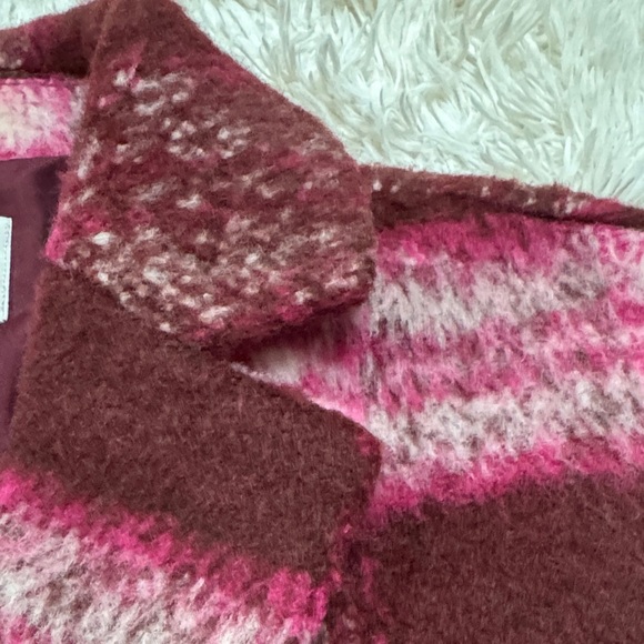 🎉HP🎉 Loft Plaid Boucle Coat 💗 Magenta & Pink - Picture 11 of 16